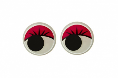 Глазки для игрушек, круглые, с бегающими зрачками, 12 мм/упак.50+/-2 шт, цв. -красный - купить в Улан-Удэ. Цена: 95.04 руб.