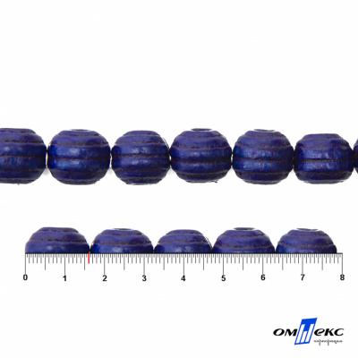 0309-Бусины деревянные "ОмТекс", 16 мм, упак.50+/-3шт, цв.006-синий - купить в Улан-Удэ. Цена: 62.22 руб.