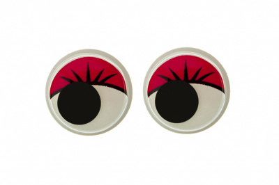 Глазки для игрушек, круглые, с бегающими зрачками, 15 мм/упак.50+/-2 шт, цв. -красный - купить в Улан-Удэ. Цена: 113.01 руб.